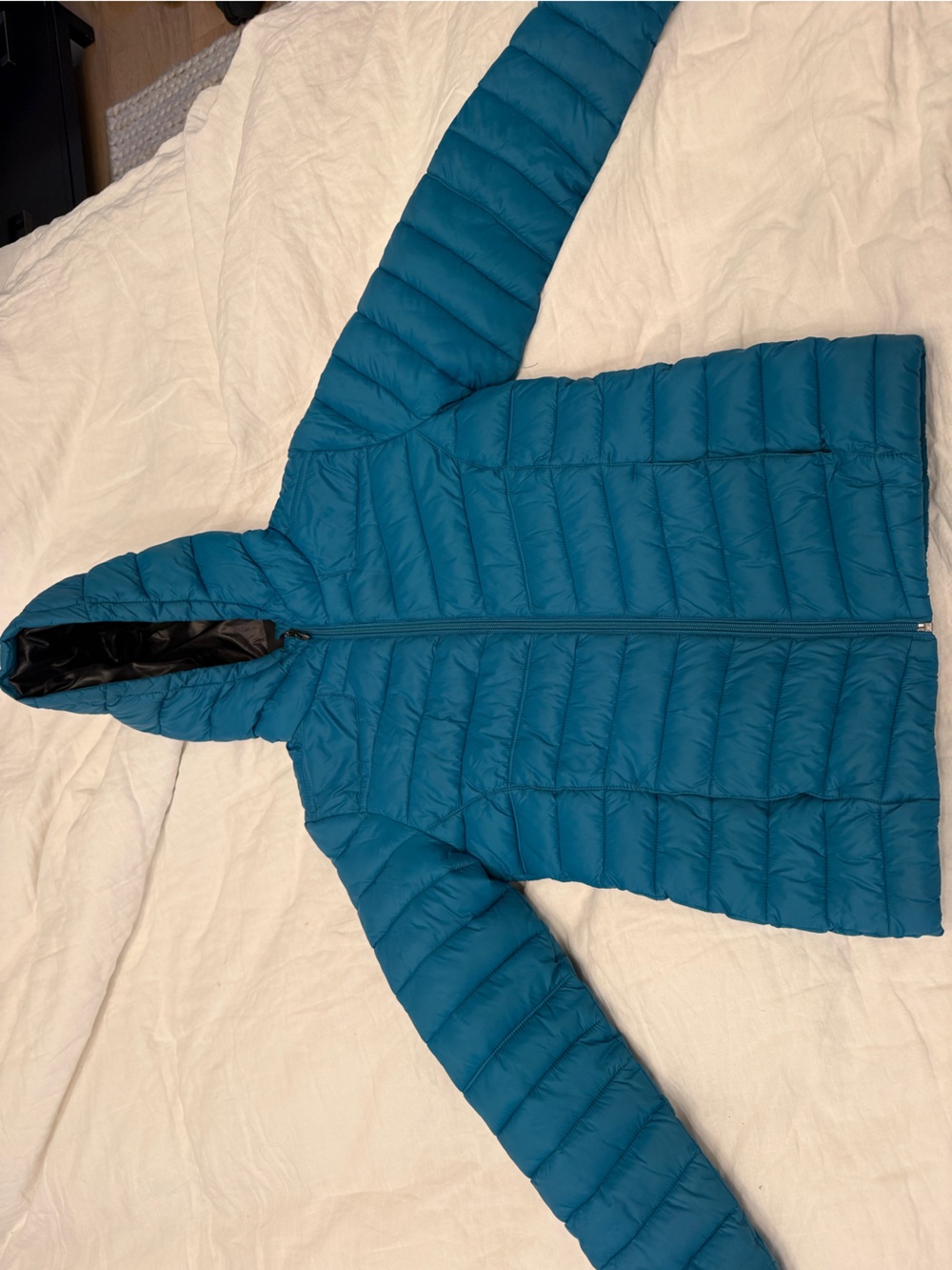 Spyder girls Teal Hooded Puffer Jacket